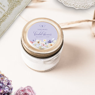 Autocollant pour Baby Shower Papillon Violet