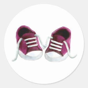 Autocollant pour baskets bébé rose, étiquette pour