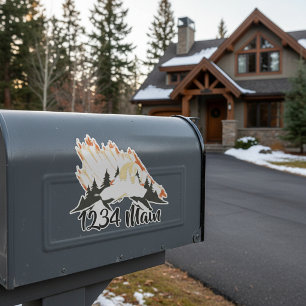 Autocollant pour boîte aux lettres Montagnes