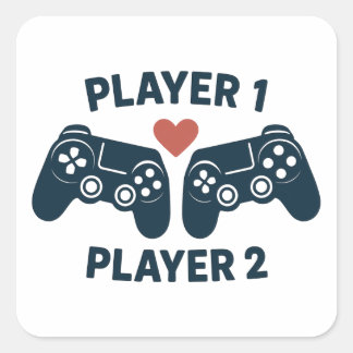 Autocollant pour couple de joueurs Player 1 Player