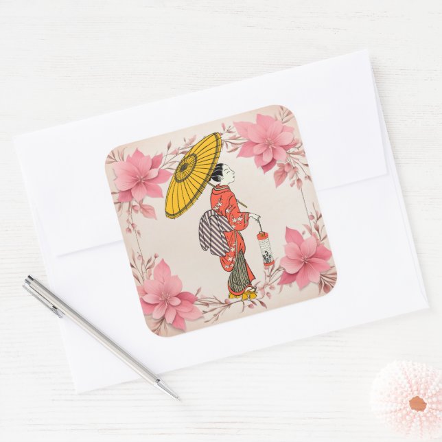Autocollant pour femme asiatique (Enveloppe)