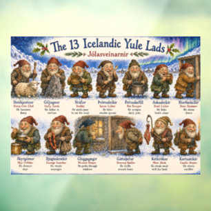 Autocollant Pour Fenêtre 13 lutins de Noël islandais Noël reykjavik