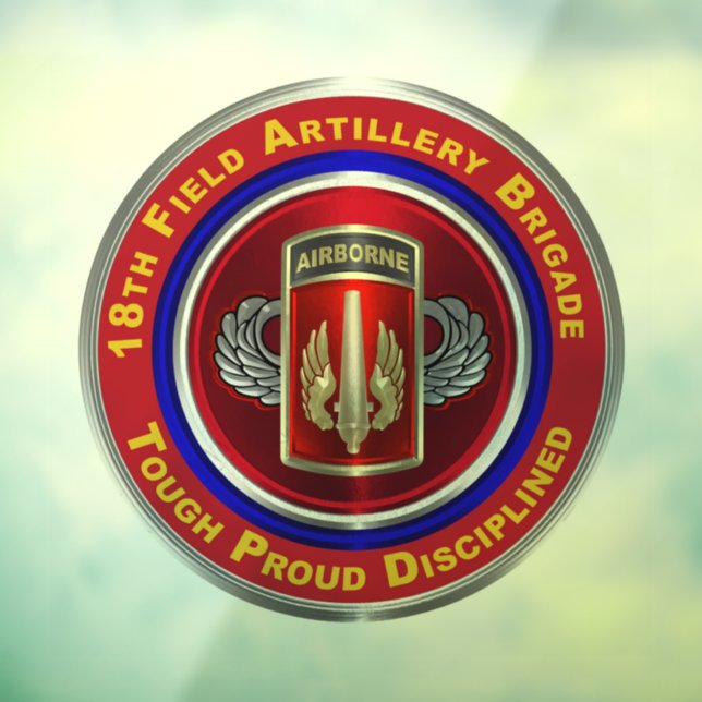 Autocollant Pour Fenêtre 18e brigade d'artillerie de campagne AIRBORNE (Feuille 3)