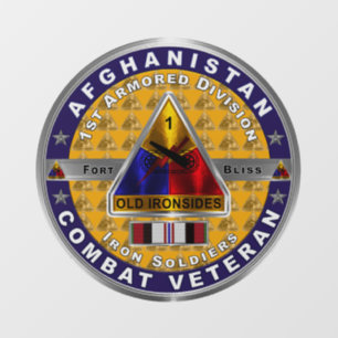 Autocollant Pour Fenêtre 1re division blindée Afghanistan Vétéran Fenêtre C