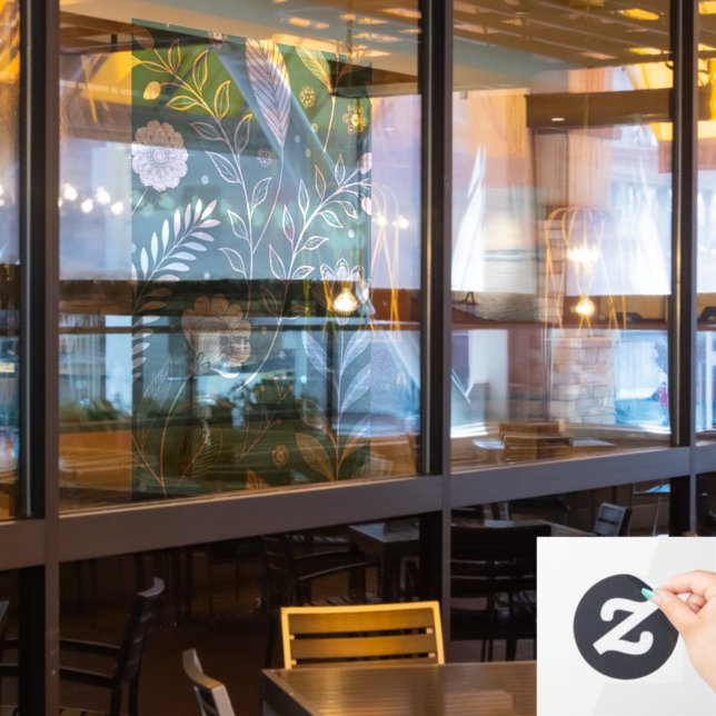 Autocollant Pour Fenêtre 24x36 Window Cling with Partial Transparent Design (Fenêtre du restaurant)