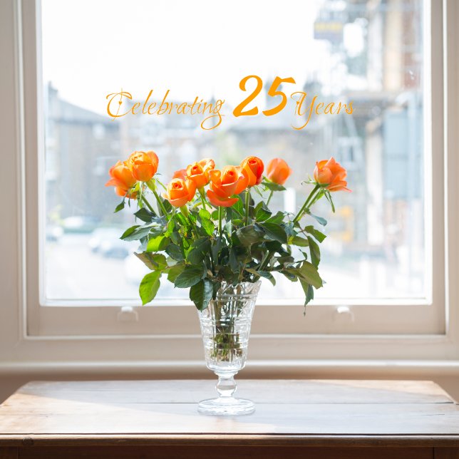 Autocollant Pour Fenêtre 25 ans de cling de fenêtre ( Birthday Depot
Celebrating 25 Years Window Cling)