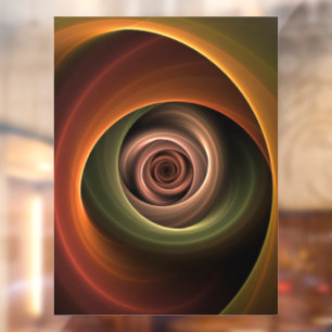 Autocollant Pour Fenêtre 3D Spirale Abstraite couleurs chaudes Art fractal 