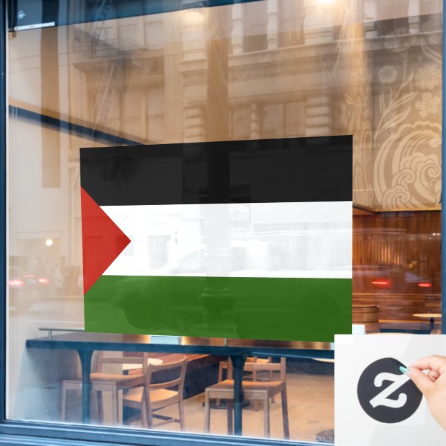 Autocollant Pour Fenêtre 52" x 37.56" Palestine Flag Window Cling  (Fenêtre de café)
