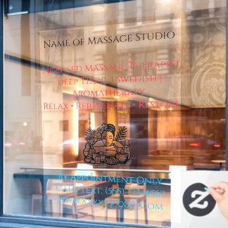 Autocollant Pour Fenêtre 52" x 72" Massage Therapy Window Cling 