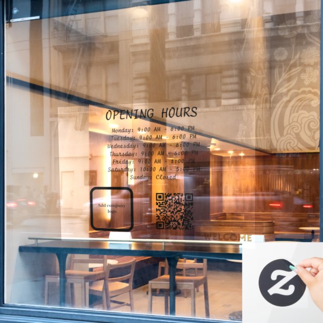 Autocollant Pour Fenêtre 72" * 52" Heures d'ouverture Clôture de la fenêtre (Fenêtre de café)