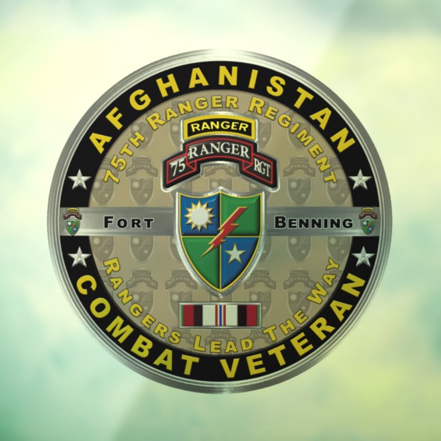 Autocollant Pour Fenêtre 75e Régiment de Rangers Afghanistan Vétéran (Feuille 3)