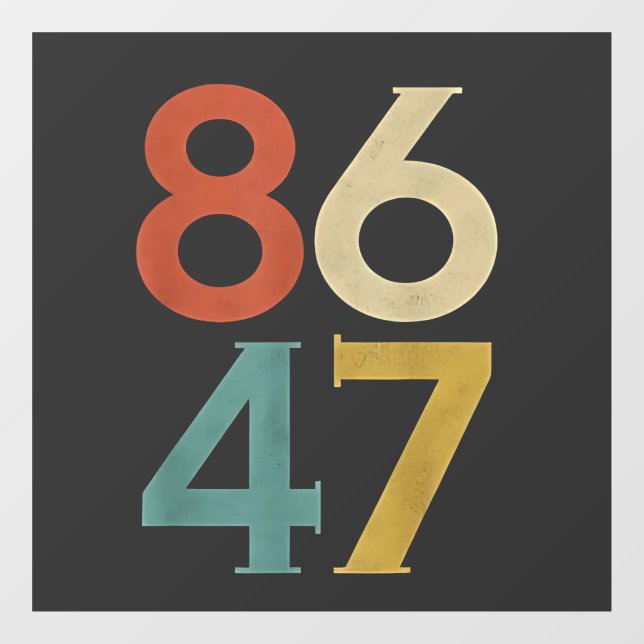 Autocollant Pour Fenêtre 86 47 Trump Cool rétro anti-Trump (Feuille)