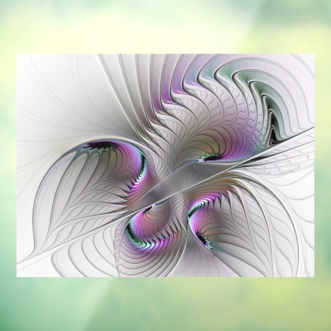 Autocollant Pour Fenêtre Abstrait moderne Shy Imaginaire Figure Fractal Art (Feuille 3)