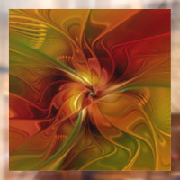 Abstrait Rouge Orange Brown Vert Fractal Art Flowe