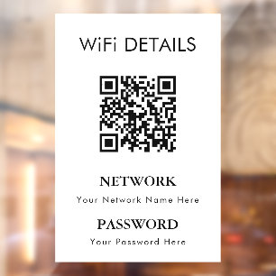 Autocollant Pour Fenêtre Accès au réseau WiFi Affichage du mot de passe d