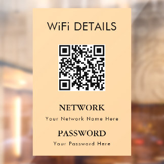 Autocollant Pour Fenêtre Accès au réseau WiFi | Affichage du mot de passe d