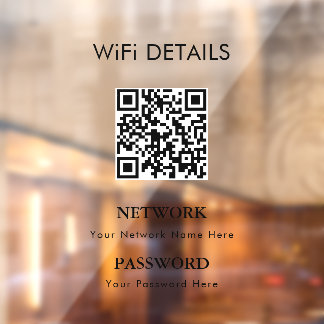 Autocollant Pour Fenêtre Accès au réseau WiFi | Affichage du mot de passe d