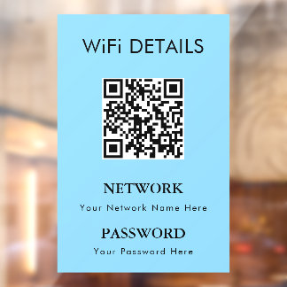 Autocollant Pour Fenêtre Accès au réseau WiFi | Affichage du mot de passe d
