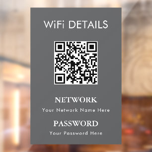 Autocollant Pour Fenêtre Accès au réseau WiFi Affichage du mot de passe d
