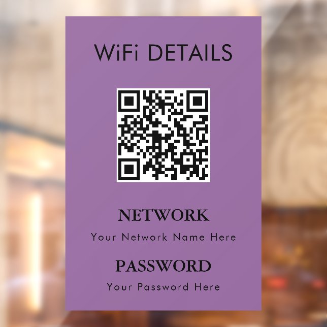 Autocollant Pour Fenêtre Accès au réseau WiFi | Affichage du mot de passe d (Feuille 2)
