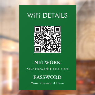 Autocollant Pour Fenêtre Accès au réseau WiFi Affichage du mot de passe d
