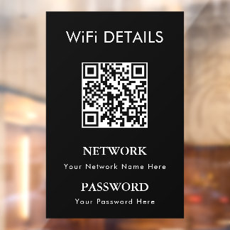 Autocollant Pour Fenêtre Accès au réseau WiFi | Affichage du mot de passe d