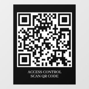 Autocollant Pour Fenêtre Accès QR personnalisé noir   Affichage de verrouil