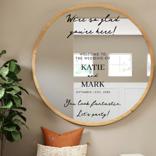 Autocollant Pour Fenêtre Accueil Minimal Moderne À Notre Signal Mariage Dec