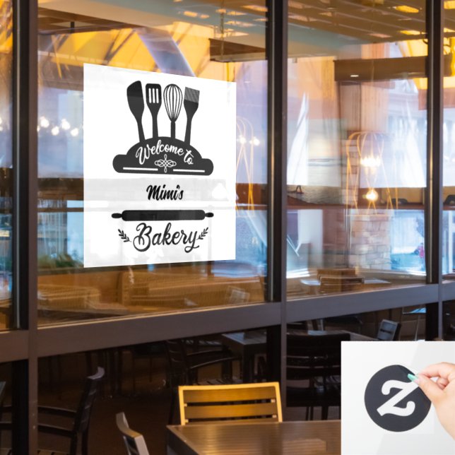 Autocollant Pour Fenêtre Accueil personnalisé à la boulangerie (Fenêtre du restaurant)