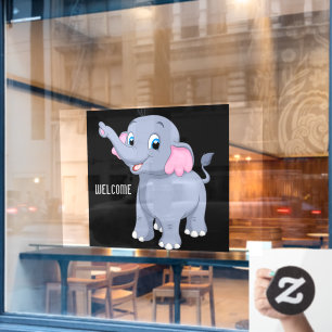 Autocollant Pour Fenêtre Adorable éléphant chaud et invitant Image de la ca
