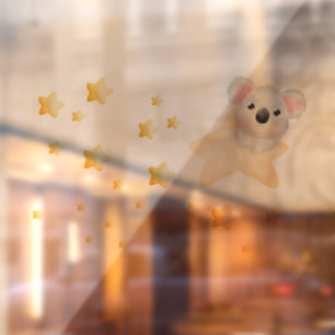 Autocollant Pour Fenêtre adorable koala accroché à la fenêtre