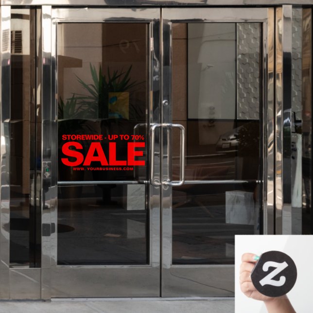 Autocollant Pour Fenêtre Adresse du site Web Red Business Simple Vente (Porte de bureau)