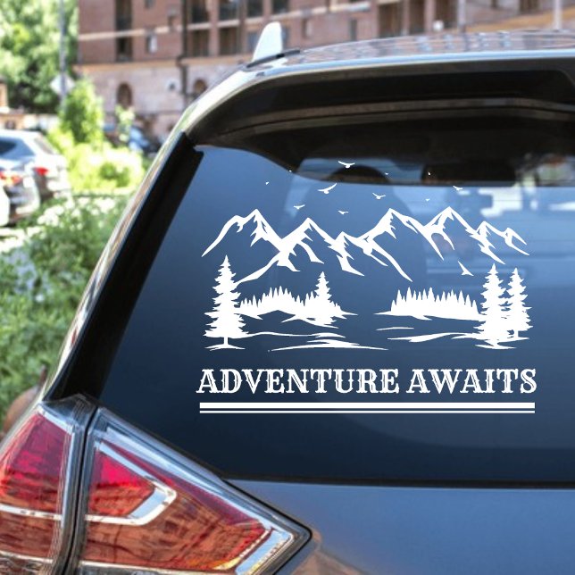 Autocollant Pour Fenêtre Adventure Await Mountain Camper Hiker Car Decal (Créateur téléchargé)