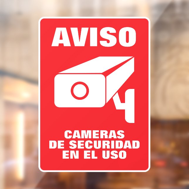 Autocollant Pour Fenêtre Affiche d'avertissement de la caméra de sécurité e (Feuille 2)