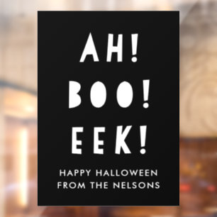Autocollant Pour Fenêtre Ah Boo Eek Happy Halloween noir & blanc Personnali