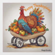 AI Turquie Écorce à roue Thanksgiving Window Decal