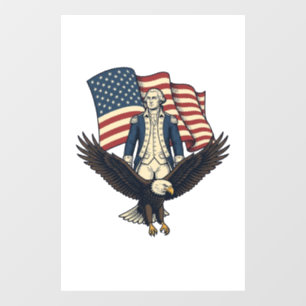 Autocollant Pour Fenêtre Aigle Patriotique et Général Colonial Vintage Vect