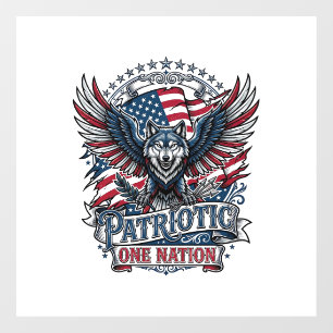 Autocollant Pour Fenêtre Aigle Patriotique Loup Hybride Animal Hybride Patr