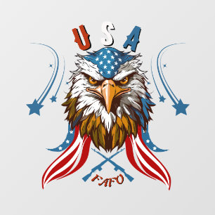 Autocollant Pour Fenêtre *Aigle patriotique USA FAFO
