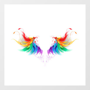 Autocollant Pour Fenêtre Ailes arc-en-ciel douces
