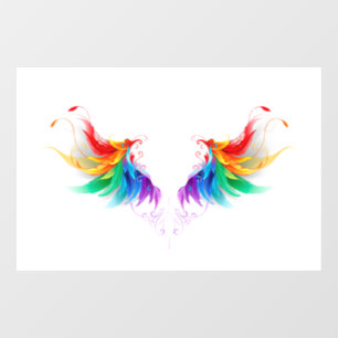 Autocollant Pour Fenêtre Ailes fluffy arc-en-ciel