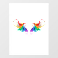 Ailes fluffy arc-en-ciel