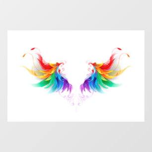 Autocollant Pour Fenêtre Ailes fluffy arc-en-ciel