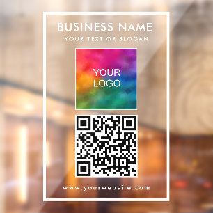 Autocollant Pour Fenêtre Ajouter un code QR de texte de logo d'entreprise M