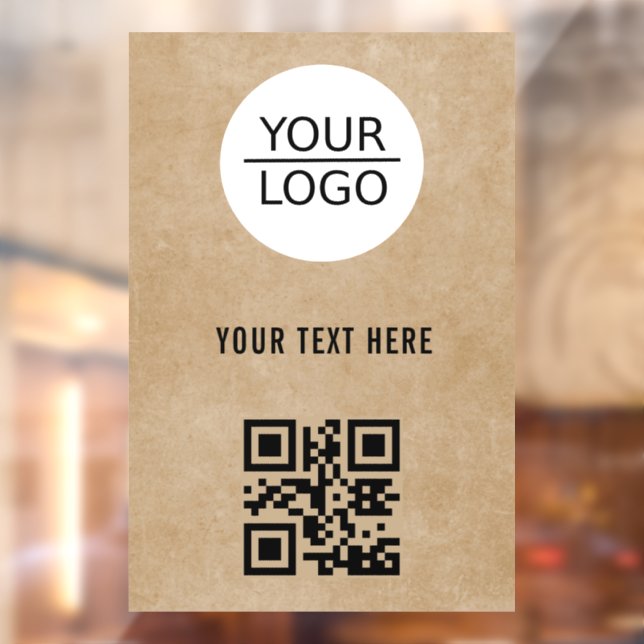Autocollant Pour Fenêtre Ajouter un logo QR Code Promotion de texte personn (Feuille 2)