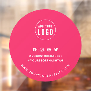 Autocollant Pour Fenêtre Ajouter un logo Social Media Editable Arrière - p