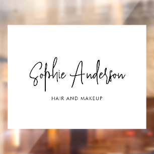 Autocollant Pour Fenêtre Ajouter un nom de marque Trendy Modern Script coul