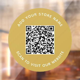 Autocollant Pour Fenêtre Ajouter un nom et votre site Web QR Code Couleur p