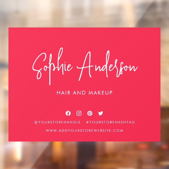 Autocollant Pour Fenêtre Ajouter un nom Script moderne médias sociaux coule (Feuille 2)