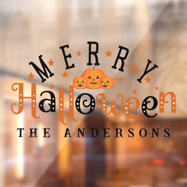 Autocollant Pour Fenêtre Ajouter Votre Nom Joyeux Halloween Personnalisé (Feuille 2)